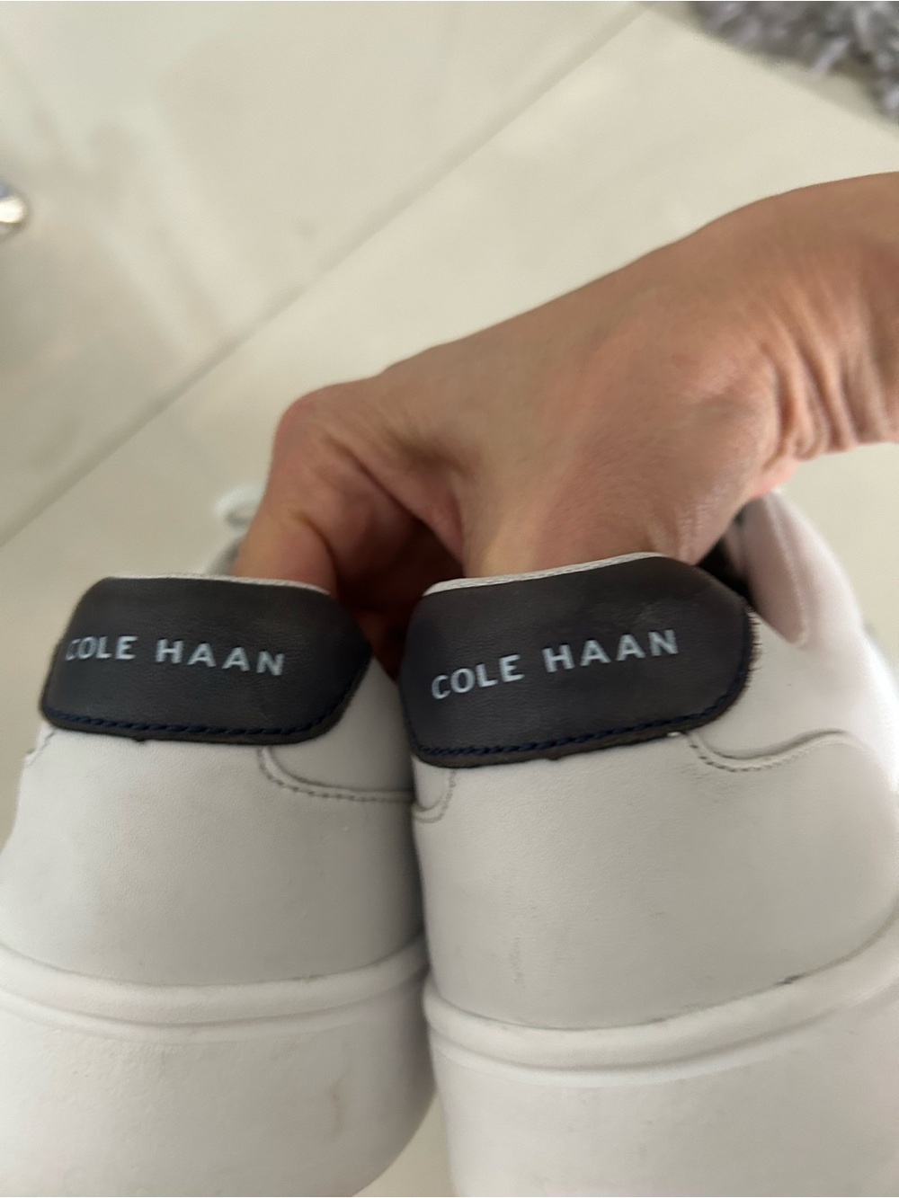 Cole Haan Grand Men's White Perforated Leather Sneakers - Picture 7 of 11